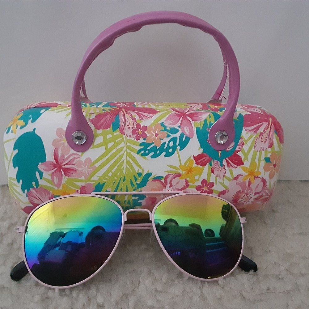 Girls Rainbow Tinted Sunglasses with Case